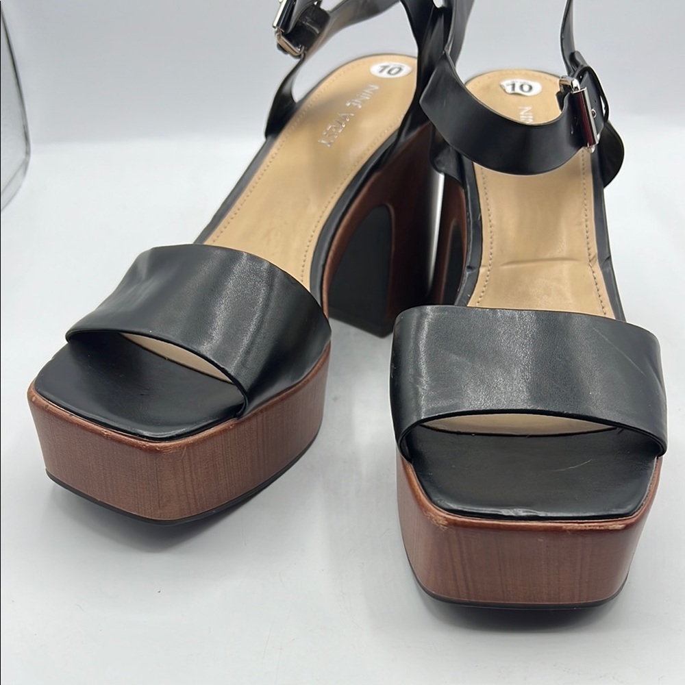 Nine West Sz‎ 10 Openit 9 Black and Brown Platform Sandals NEW - Picture 8 of 15